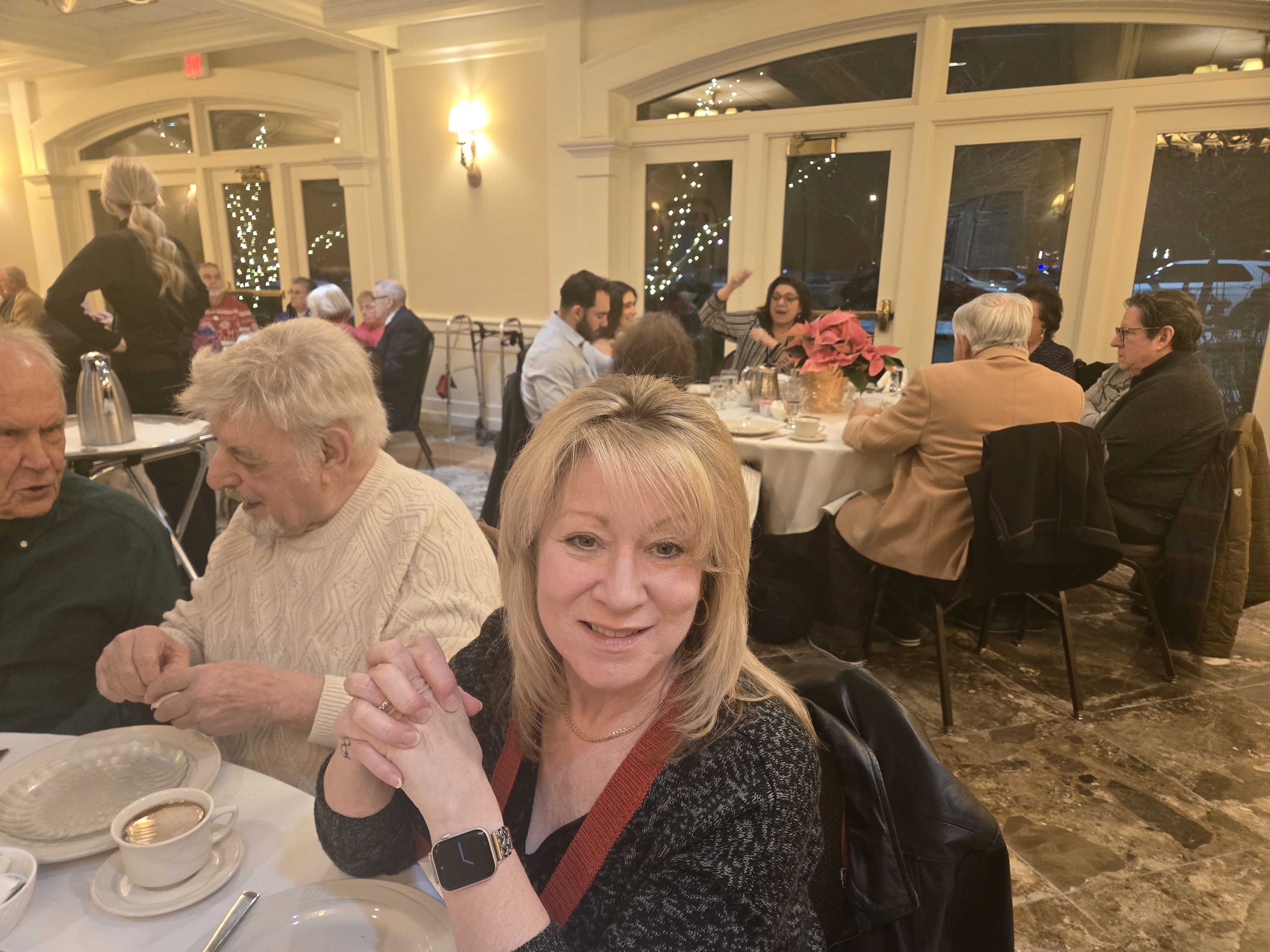 Guests seated for the Christmas party