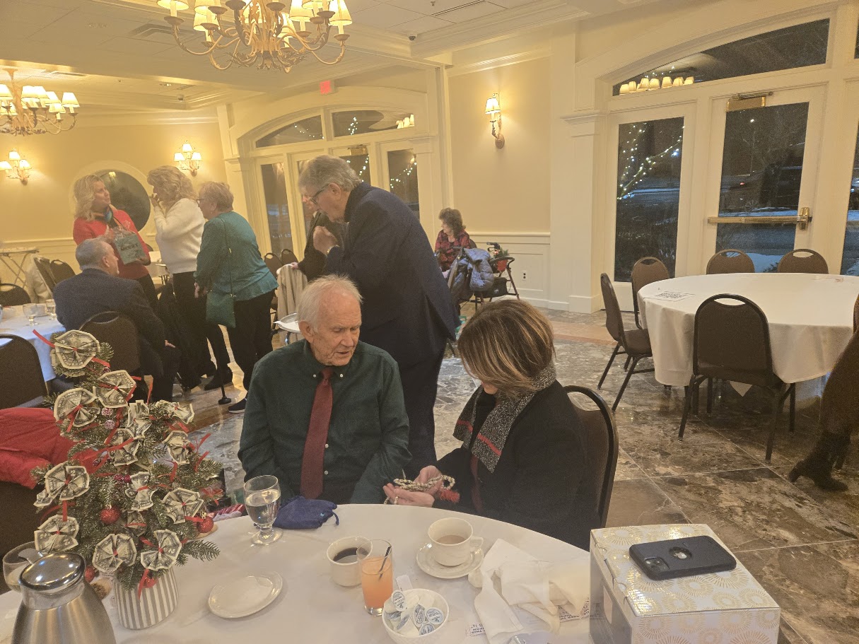 Guests posing together at the party