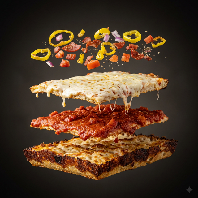 Full pizza exploded view