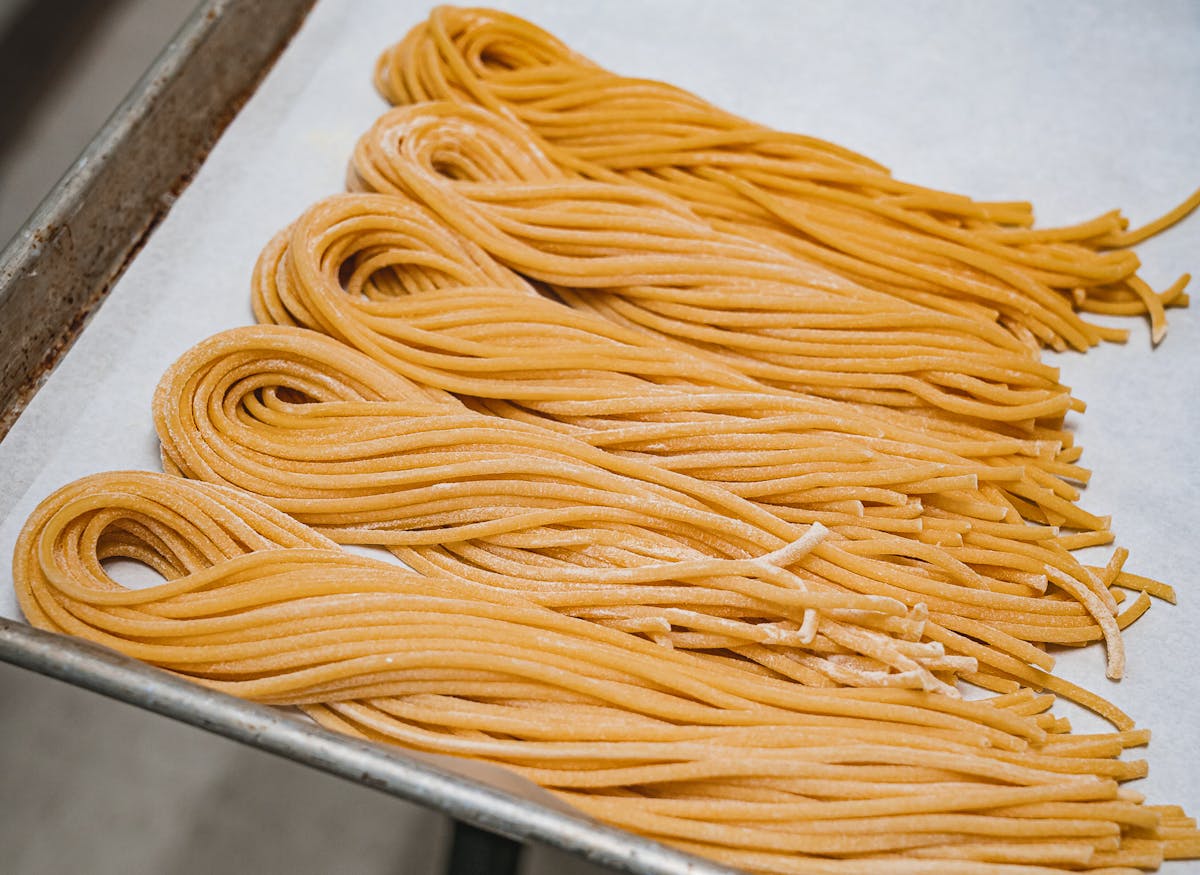 A close up of pasta from the official site